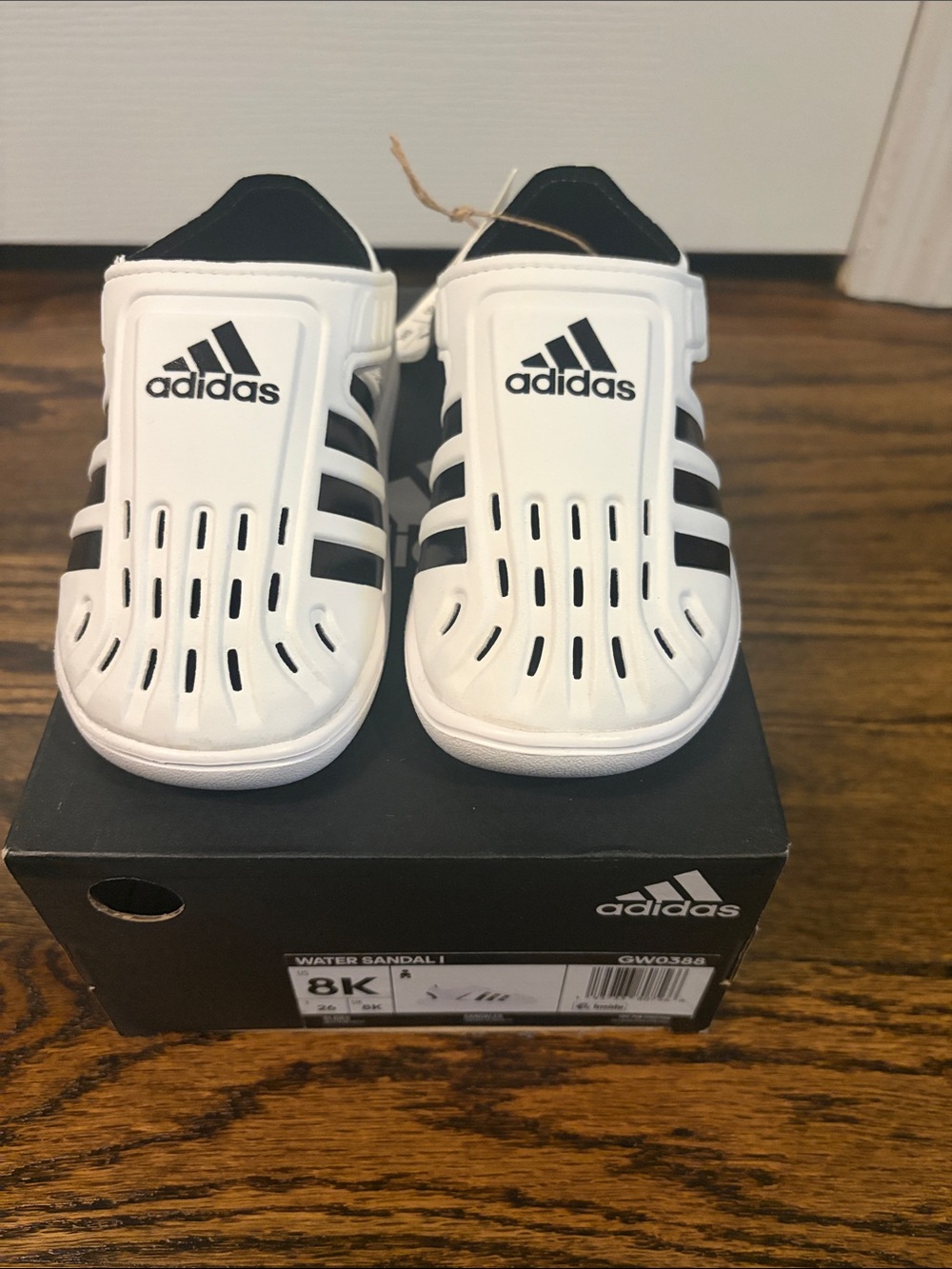 adidas Kids White and Black Water Sandals